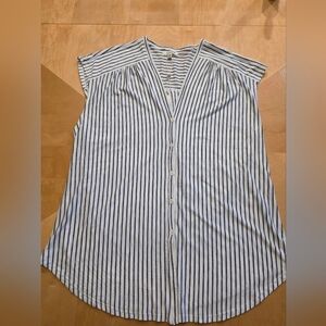 Max Studio -Striped Button-Down Women's Tunic Top. Size XL. NWT